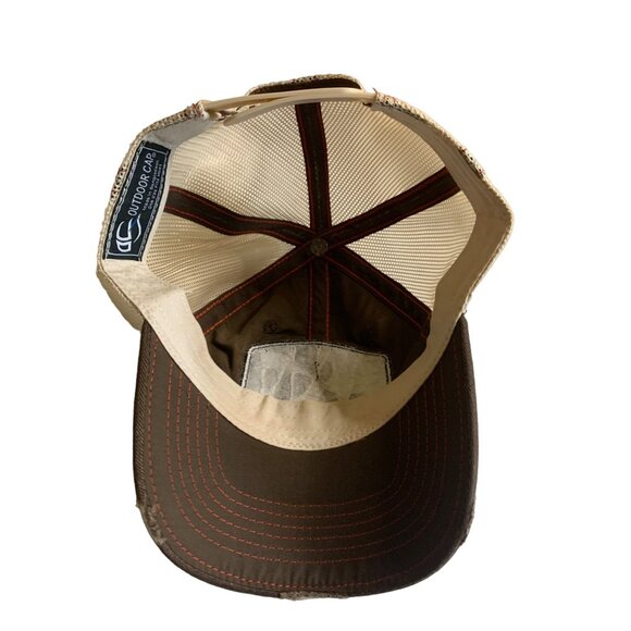 Outdoor Cap Trucker Hat | Buck Deer Patch Brown Mesh Snapback Western Hunting - Picture 5 of 8